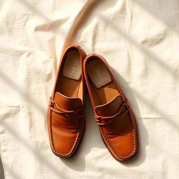 Cognac leather loafers