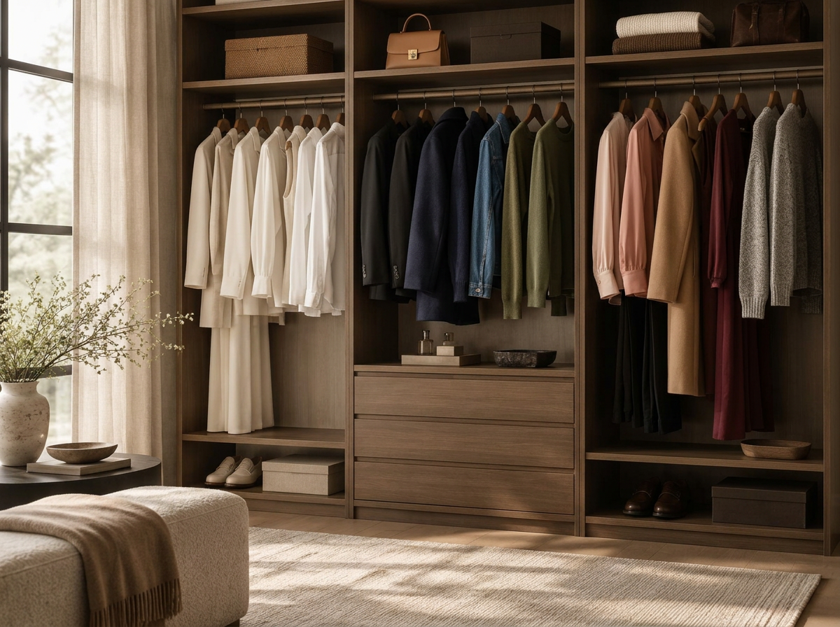 Dressing organisé dans une lumière naturelle